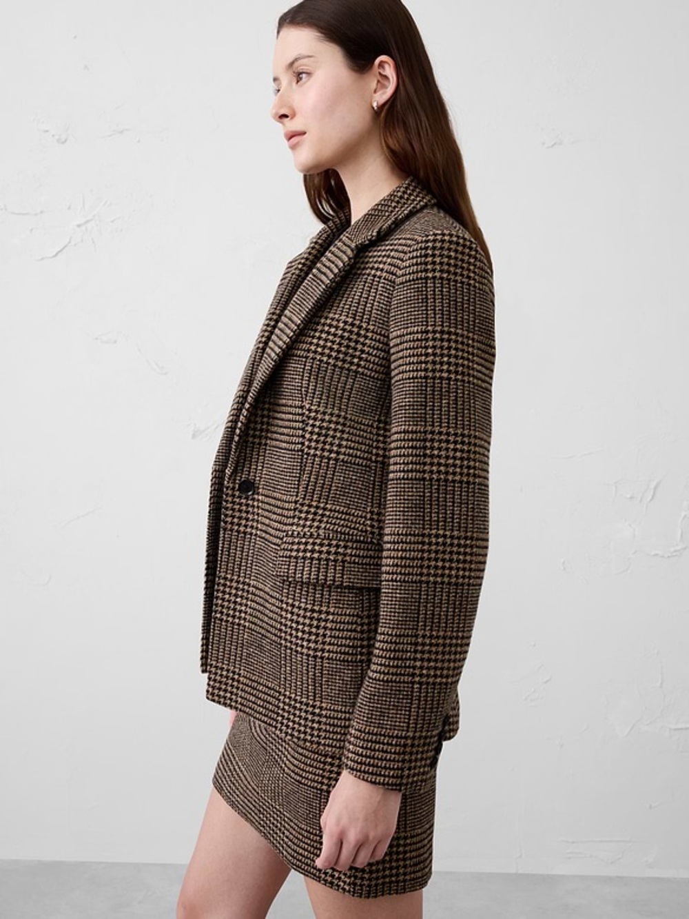Banana Republic Brown Plaid Wool-Blend Blazer - Picture 2 of 8